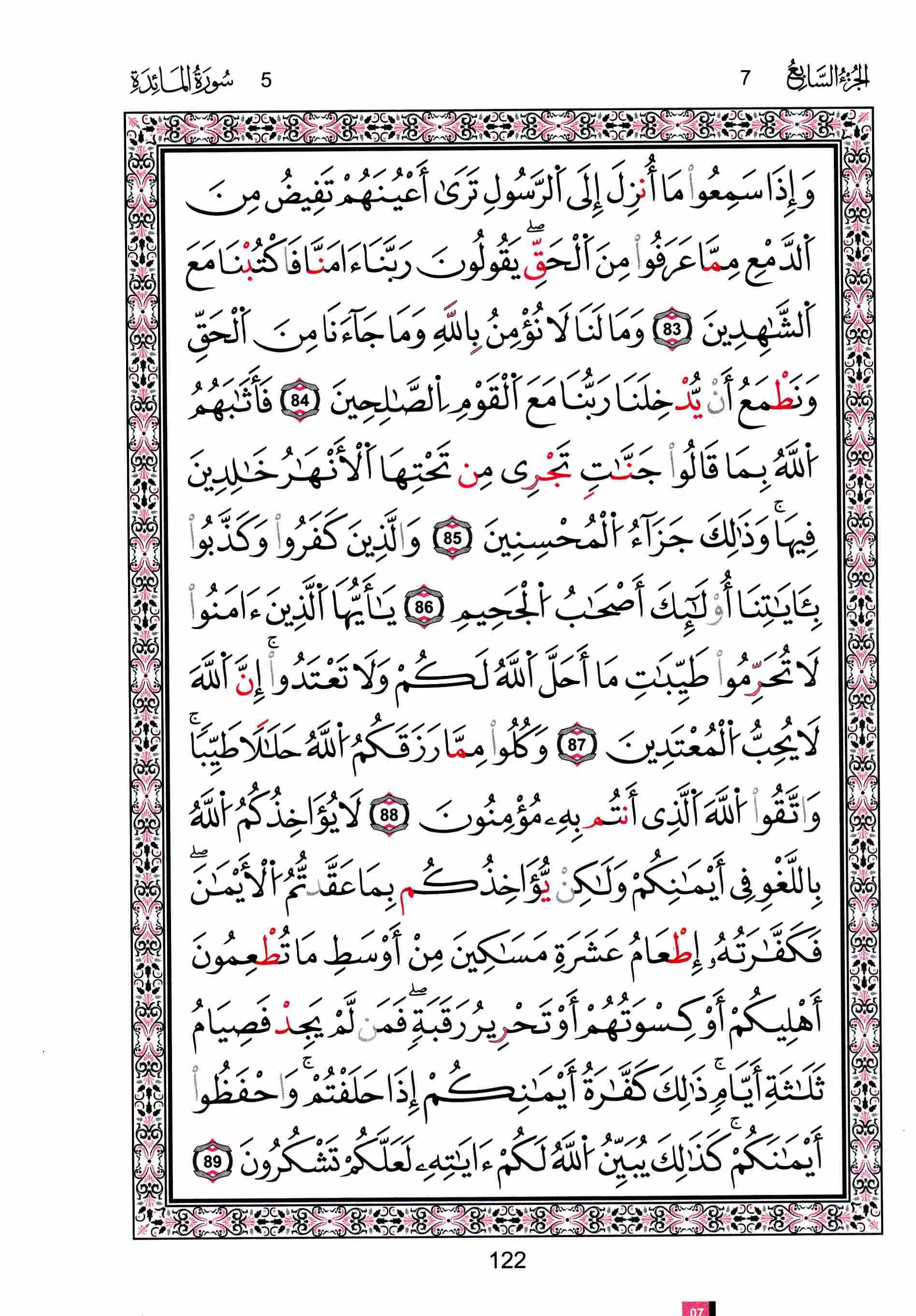 مصحف تونس - صفحة 122