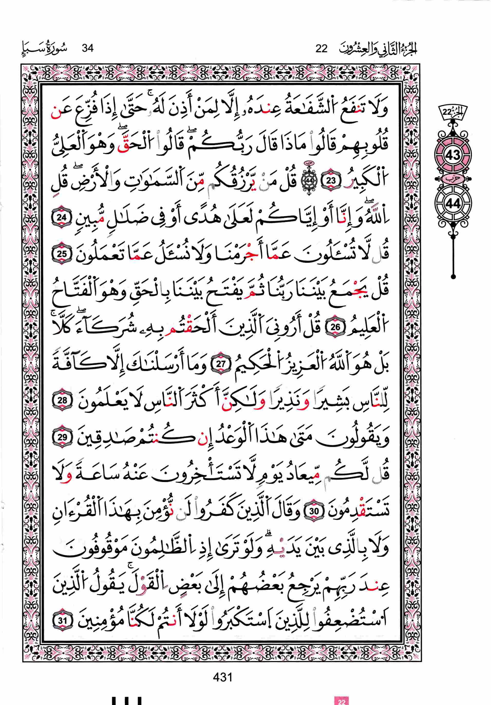 مصحف تونس - صفحة 431