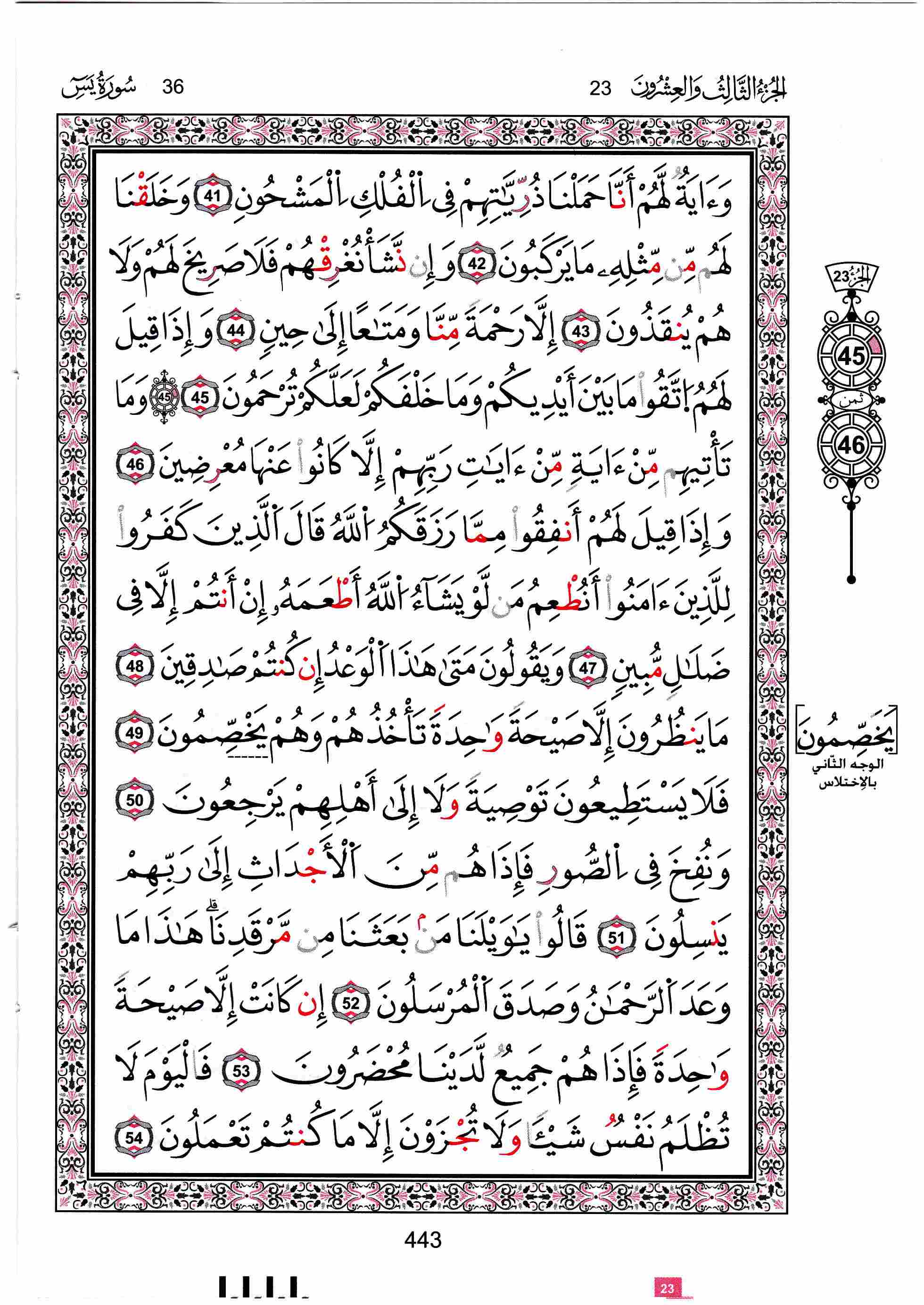 مصحف تونس - صفحة 443